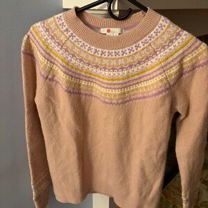 Boden Light Peach Fair Isle Sweater--Womens Small/Girls Medium